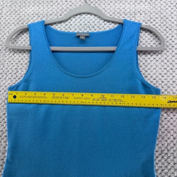 Ann Taylor Cardigan Tank Set Womens S Blue Silk Front Tie Scoop Neck Whimsi - Picture 12 of 14